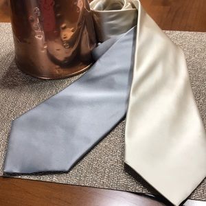 Christian Pelini Hand Sewn Silk Metallic Ties